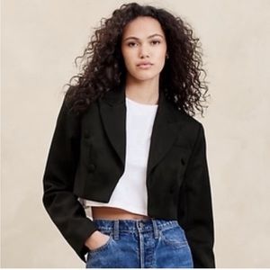 Banana Republic Cara Cropped Tuxedo Jacket NWT